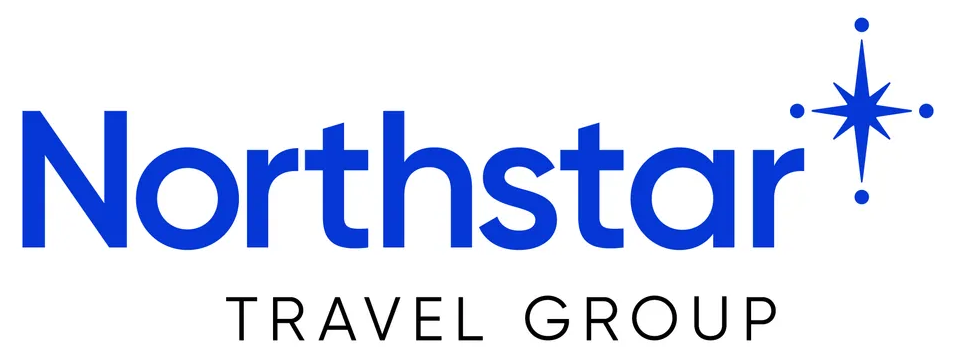 Logo of Northstar Travel Group, featuring bold blue letters and a star graphic.